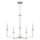 Quoizel Five Light Chandelier Prescott in Brushed Nickel