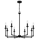 Quoizel Eight Light Chandelier Prescott in Matte Black