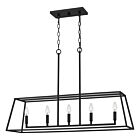 Quoizel Five Light Island Chandelier Prescott in Matte Black