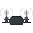 Pruitt 2-Light Bathroom Vanity Light in Matte Black