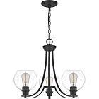 Pruitt 3-Light Chandelier in Matte Black