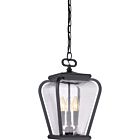 Quoizel Three Light Outdoor Hanging Lantern Province in Mystic Black