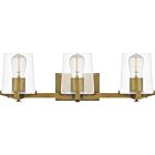 Perry 3-Light Bathroom Vanity Light in Weathered Brass