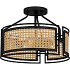 Quoizel Three Light Semi Flush Mount Priya in Matte Black