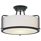 Quoizel Three Light Semi Flush Mount Rigel in Earth Black