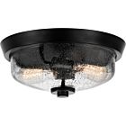 Quoizel Two Light Flush Mount Radius in Earth Black