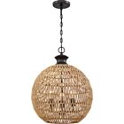 Quoizel Three Light Pendant Casablanca in Palladian Bronze