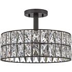 Quoizel Three Light Semi Flush Mount Coffman in Western Bronze