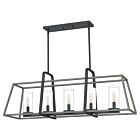 Quoizel Five Light Linear Chandelier Lincoln in Distressed Iron