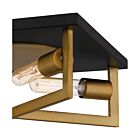 Quoizel Four Light Flush Mount Brunson in Aged Brass