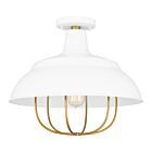 Darmody 1-Light Semi-Flush Mount in White