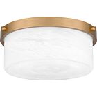 Quoizel Two Light Flush Mount Quoizel Flush Mount in Aged Brass