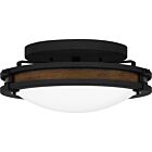 Quoizel Three Light Flush Mount Quoizel Flush Mount in Natural Iron