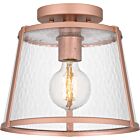 Quoizel Flush Mount 1-Light Semi-Flush Mount in Matte Rose Gold