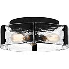 Quoizel Three Light Flush Mount Quoizel Flush Mount in Matte Black