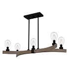 Ojai 5-Light Linear Chandelier in Matte Black