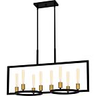 Quoizel Linear Chandelier 8-Light Island Chandelier in Matte Black