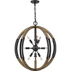 Quoizel Ten Light Pendant Babaton in Old Black Finish