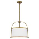 Quoizel Four Light Pendant York in Weathered Brass