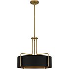 Quoizel Four Light Pendant Quoizel Pendant in Aged Brass