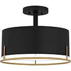 Quoizel Three Light Semi Flush Mount Quoizel SemiFlush Mount in Matte Black