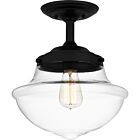 Quoizel Semi-Flush Mount 1-Light Semi-Flush Mount in Matte Black