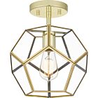 Quoizel One Light Semi Flush Mount Quoizel SemiFlush Mount in Polished Brass