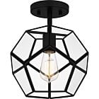 Quoizel One Light Semi Flush Mount Quoizel SemiFlush Mount in Matte Black