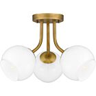 Quoizel Semi-Flush Mount 3-Light Semi-Flush Mount in Weathered Brass