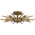 Quoizel Five Light Semi Flush Mount Quoizel SemiFlush Mount in Weathered Brass