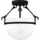 Quoizel Three Light Semi Flush Mount Quoizel SemiFlush Mount in Matte Black