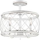 Dury 3-Light Semi-Flush Mount in Antique White