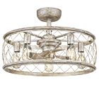 Quoizel Five Light Fandelier Dury in Century Silver Leaf