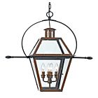 Quoizel Four Light Outdoor Hanging Lantern Rue De Royal in Aged Copper