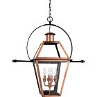 Quoizel Four Light Pendant Rue De Royal in Aged Copper