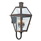 Quoizel Four Light Outdoor Wall Lantern Rue De Royal in Aged Copper