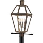 Quoizel Four Light Outdoor Post Mount Rue De Royal in Industrial Bronze