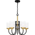 Quoizel Five Light Chandelier Rowland in Matte Black