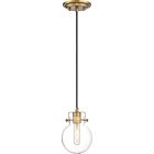 Quoizel One Light Mini Pendant Sidwell in Weathered Brass