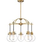 Quoizel Five Light Chandelier Sidwell in Weathered Brass