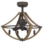 Quoizel Four Light Fandelier Shire in Rustic Black