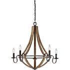 Quoizel Five Light Chandelier Shire in Rustic Black