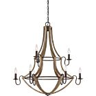 Quoizel Nine Light Chandelier Shire in Rustic Black