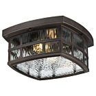 Quoizel Two Light Outdoor Flush Mount Stonington in Palladian Bronze