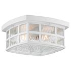 Quoizel Two Light Outdoor Flush Mount Stonington in Matte White