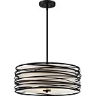 Quoizel Three Light Pendant Spiral in Mystic Black