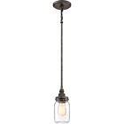 Quoizel One Light Mini Pendant Squire in Rustic Black