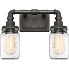 Quoizel Two Light Bath Fixture Squire in Rustic Black