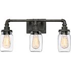 Quoizel Three Light Bath Fixture Squire in Rustic Black