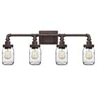 Quoizel Four Light Bath Fixture Squire in Rustic Black